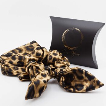 Satin Schlafhaube 2-teilig leopard