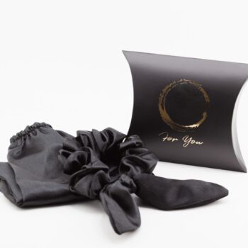 Satin Schlafhaube 2-teilig schwarz