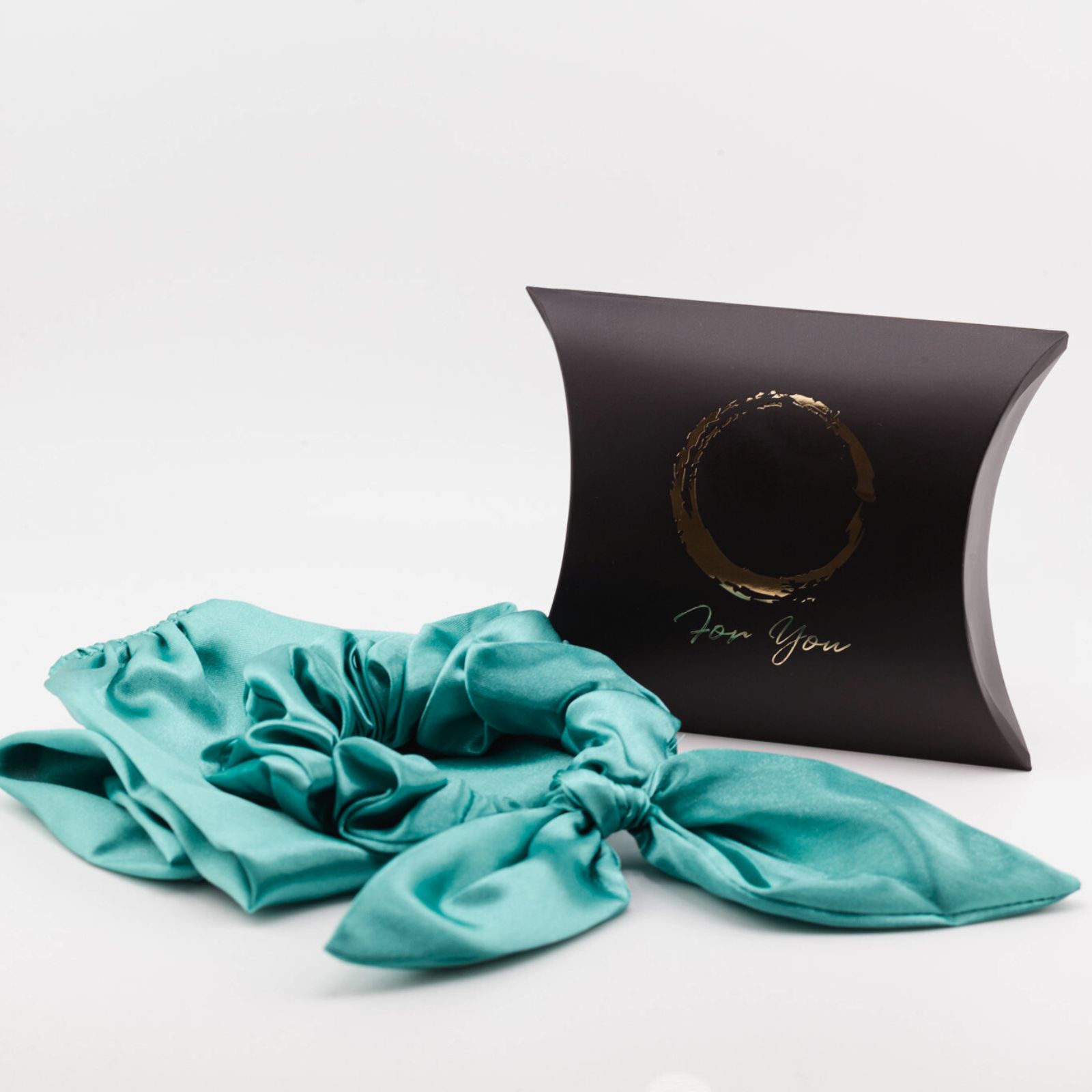 Satin Schlafhaube 2-teilig türkis