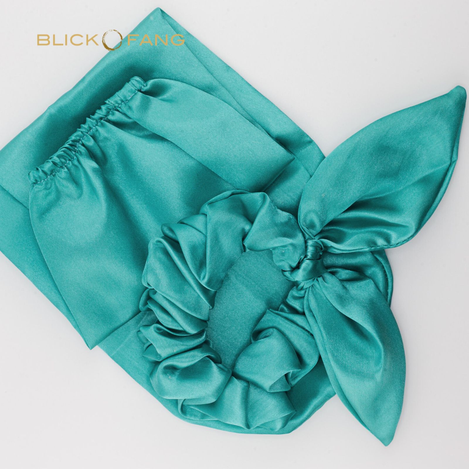 Satin Schlafhaube 2-teilig türkis